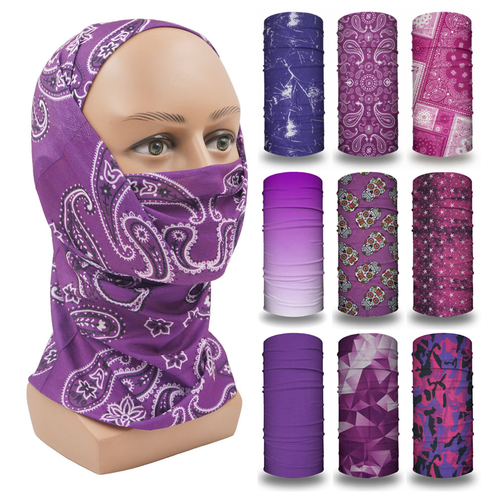 Running Gear Headband - Purple Balaclava Women Running Camping Headband