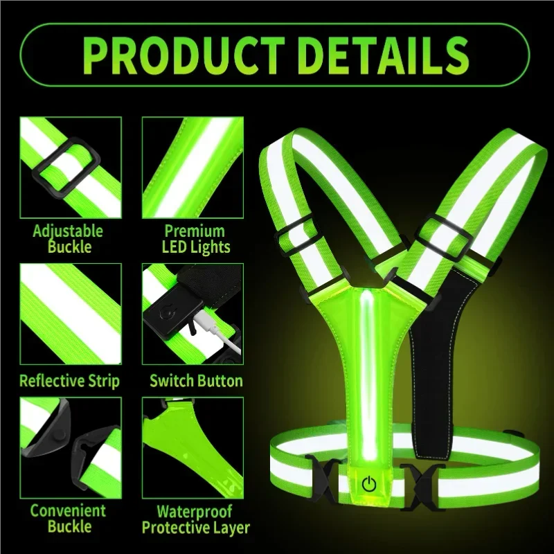 LED Reflective Vest Running Ge - Running Gear For Night recension och pris