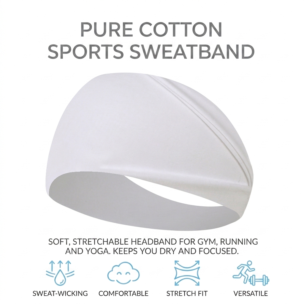 Pure Cotton Sweatband for Runn - Running Gear Headband recension och pris
