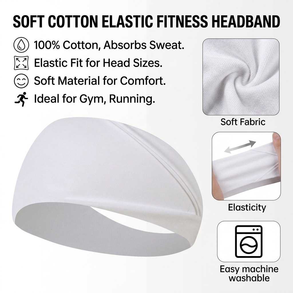 Pure Cotton Sweatband for Runn - Running Gear Headband recension och pris
