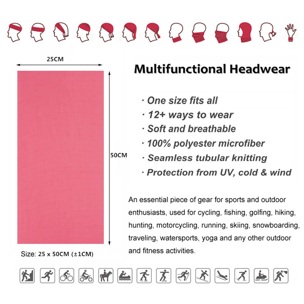 Pink Seamless Outdoor Bandana  - Running Gear Headband recension och pris